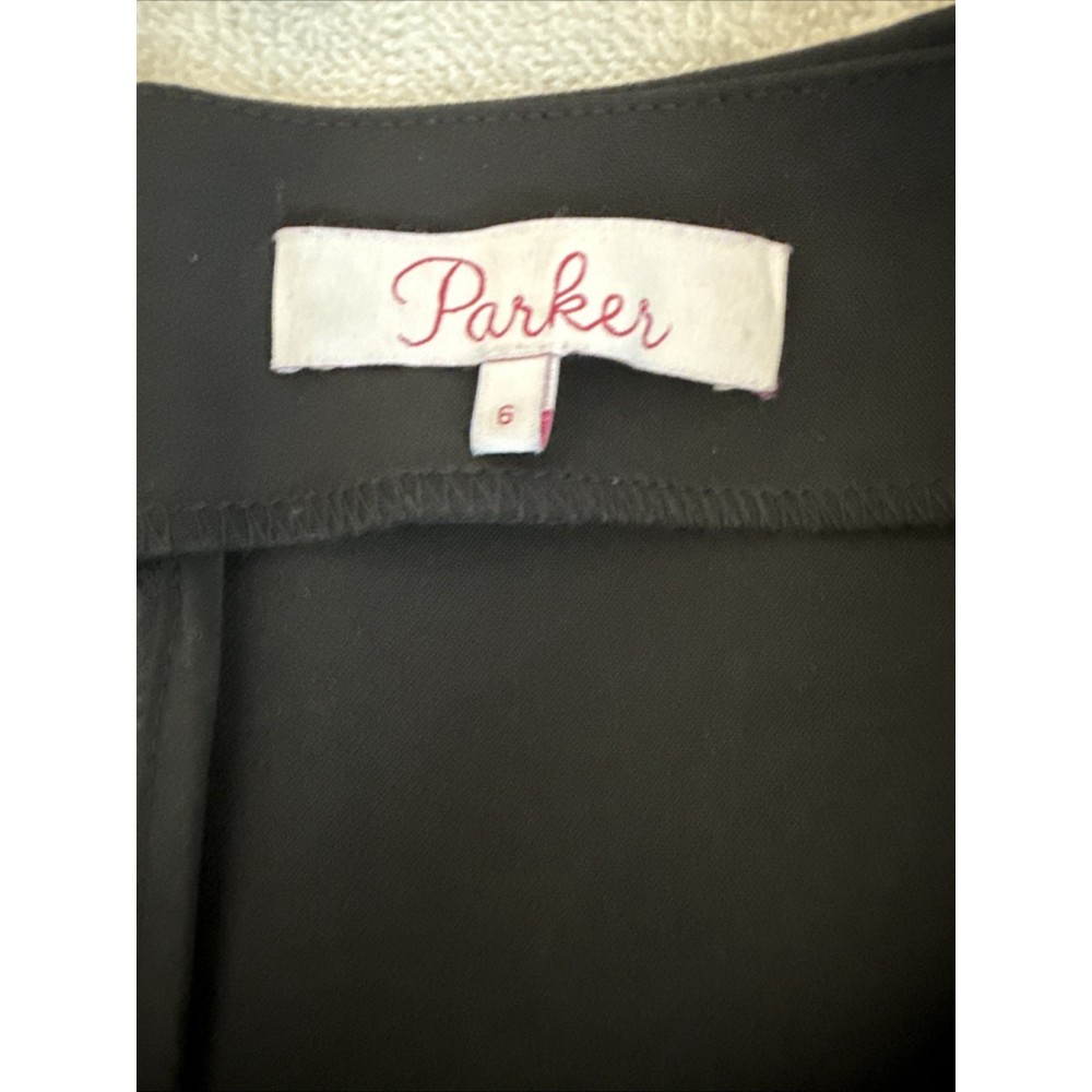 Parker Women’s Flare Sleeve Little Black Dress Size 6, Classy Cocktail Stretch - Picture 2 of 7
